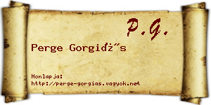 Perge Gorgiás névjegykártya